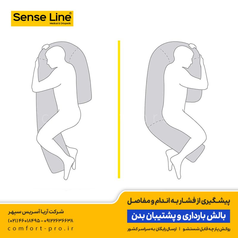 بالش بارداری و پشتیبان بدن سنس لاین, بالش حاملگی, بالش بارداری دیجی کالا, خرید بالش حاملگی, خرید بالش بارداری, بالش آنتی رفلاکس, Body Support Pillow, Pregnancy Pillow, Therapeutic Body Pillow،